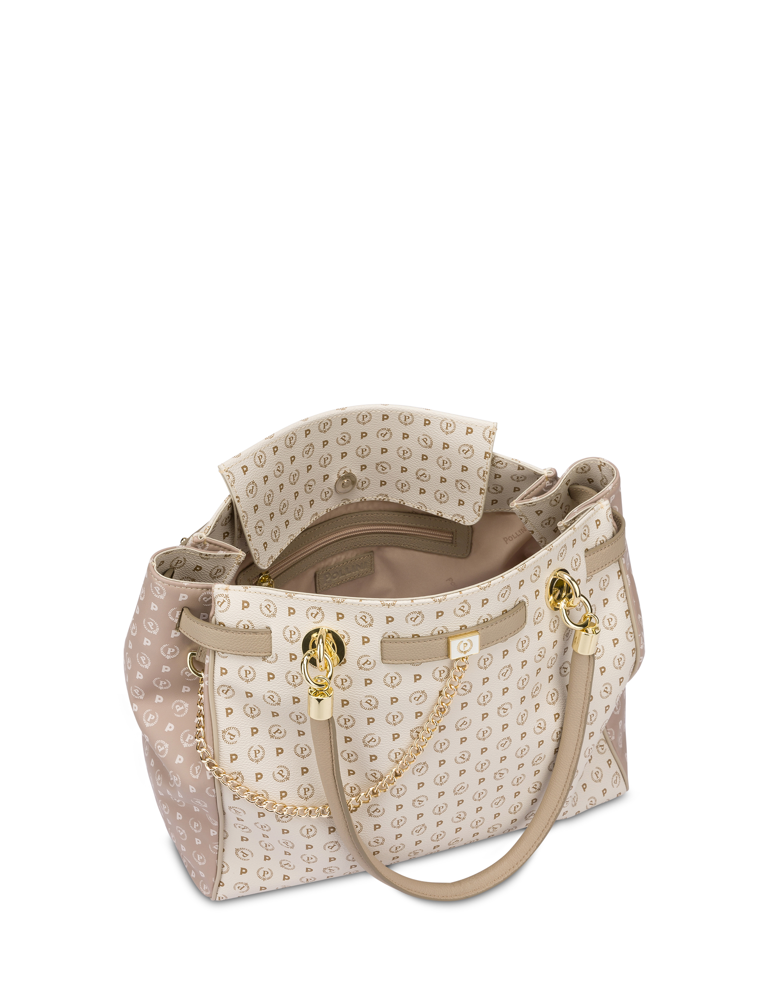 Heritage Soft Touch two tone handbag IVORY BEIGE ICE woman