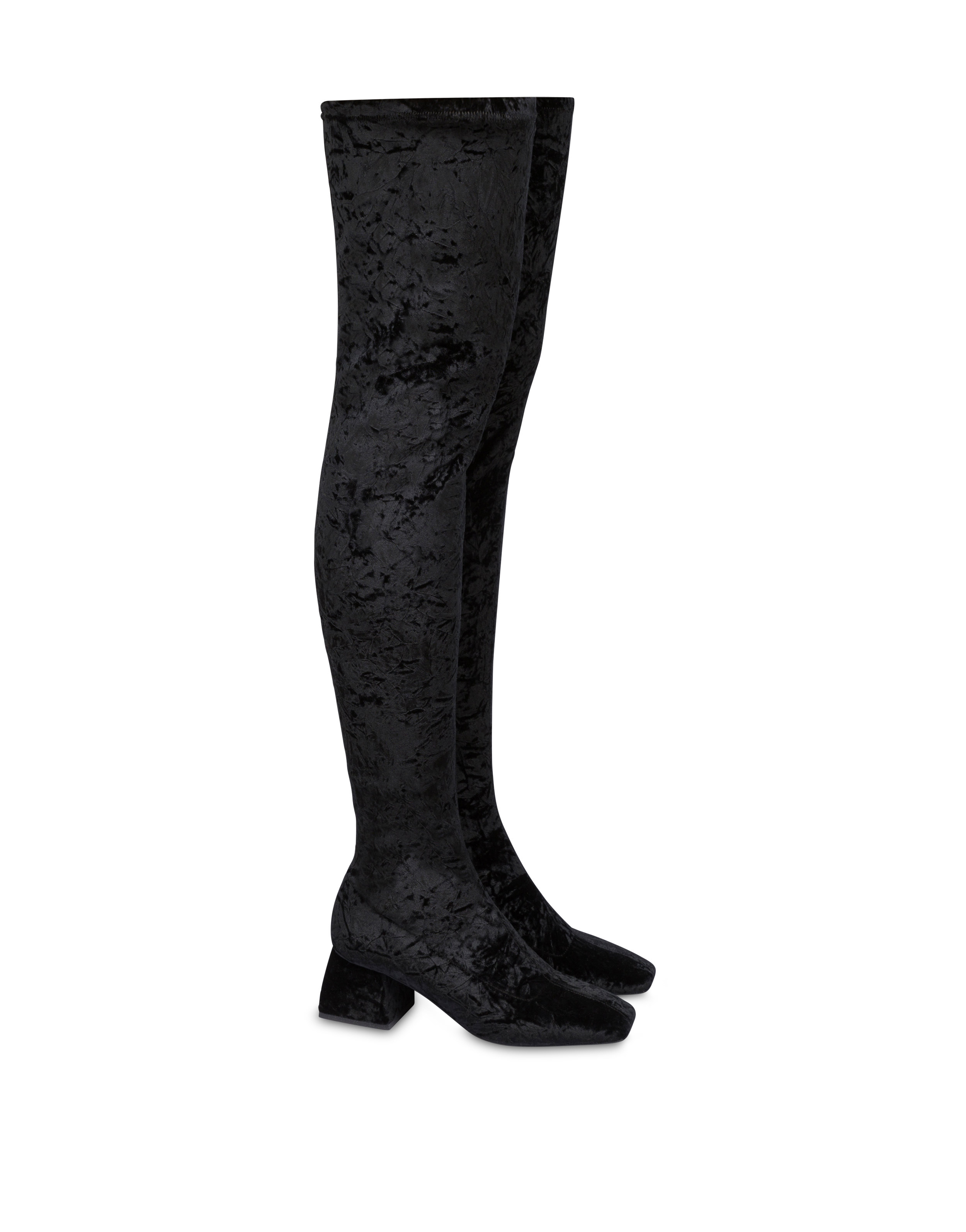 Grey velvet hotsell thigh high boots