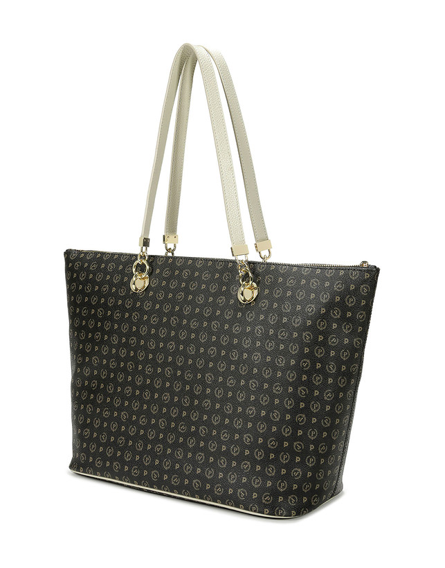 Shopping bag Heritage Logo Classic NERO/AVORIO donna - Pollini Online ...