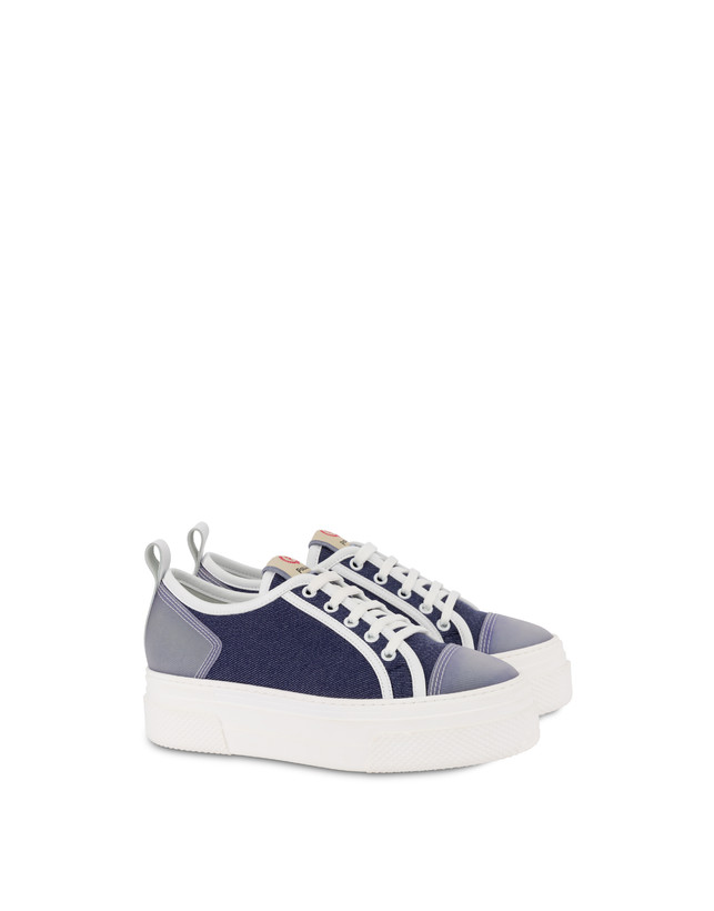 Vela denim sneakers MEDITERRANEAN/WHITE Woman SS21 - Pollini Online ...