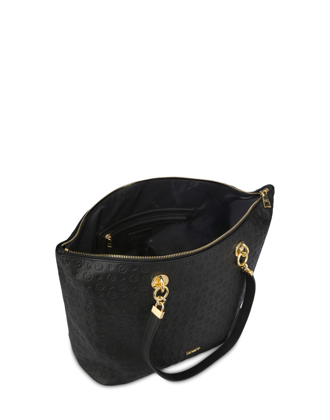 Heritage Logo Embossed shopping bag BLACK woman - Pollini Online Boutique -  POLLINI Online Boutique