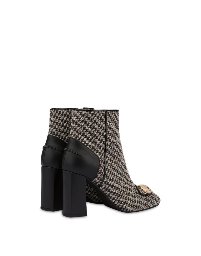 Queen houndstooth fabric wool ankle boots Photo 3