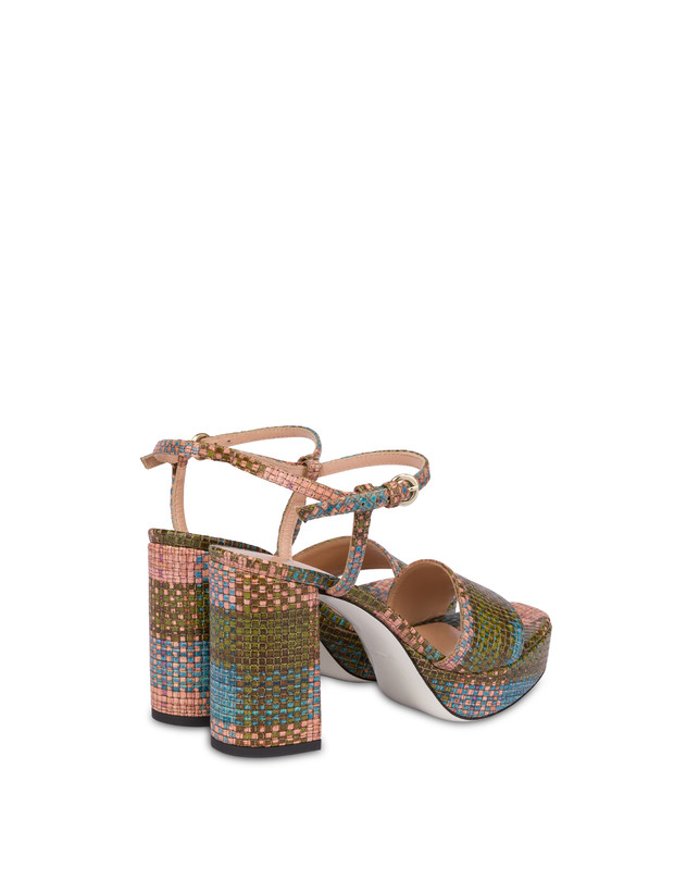 Seventies weave print high sandals Photo 3