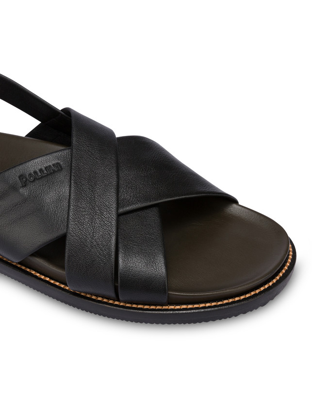 Natural Feeling calfskin crossed sandals Photo 5