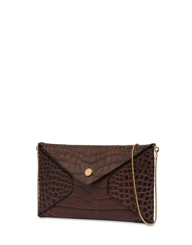 Mail clutch bag with crocodile print Photo 2