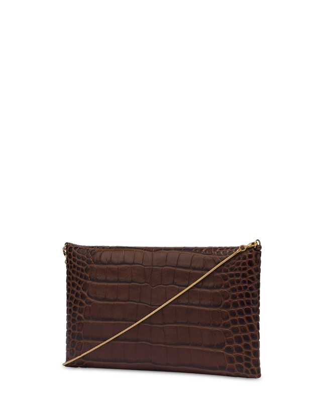 Mail clutch bag with crocodile print Photo 3