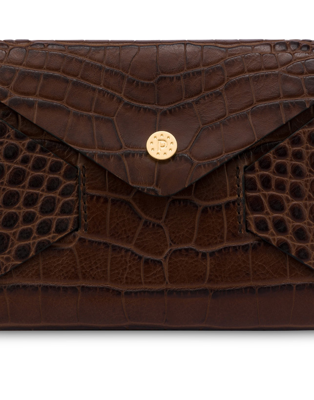 Mail clutch bag with crocodile print Photo 5