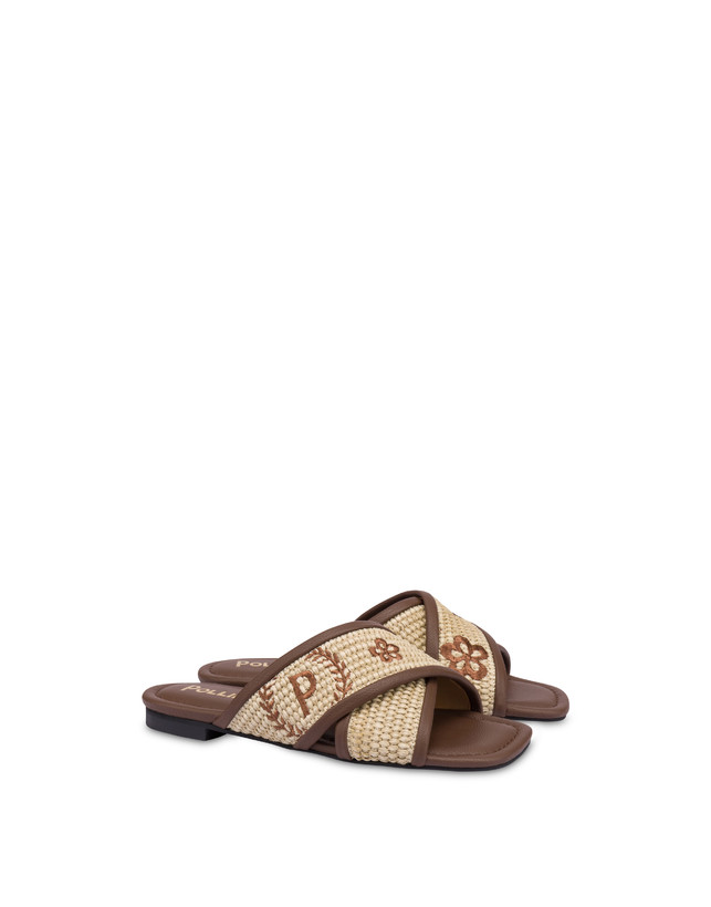 Macro Heritage flat sandals in woven straw Photo 2