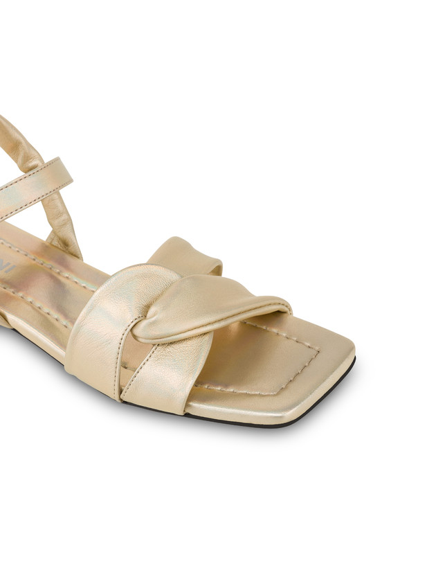 Oasis flat sandals in metallic Nappa leather Photo 4