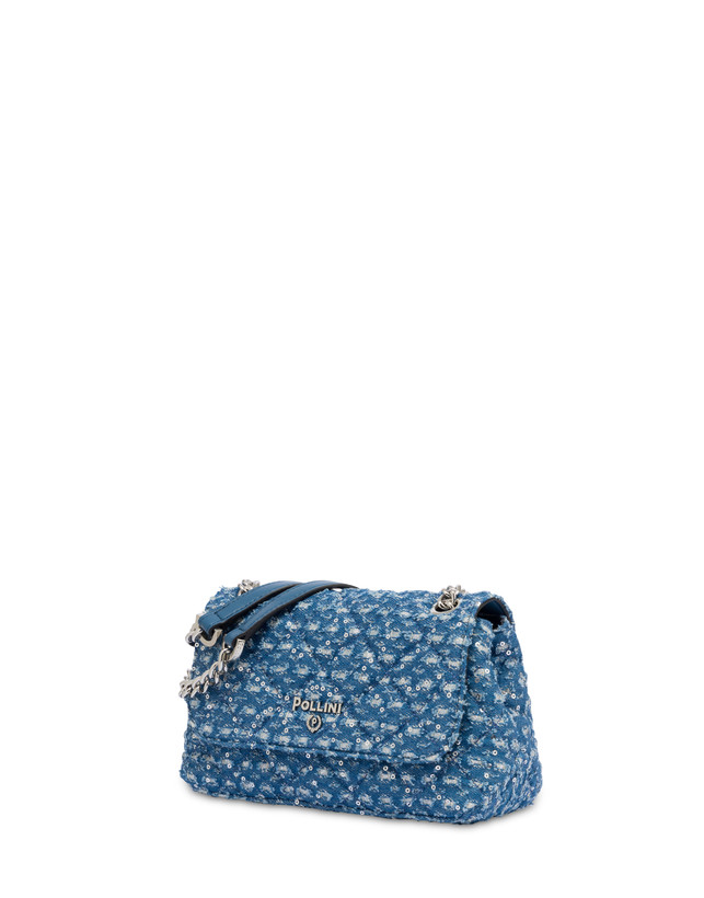 Waltzer Night small quilted denim bag with sequins Photo 2