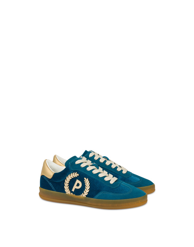 Venus faux velvet sneakers with metallic details Photo 2