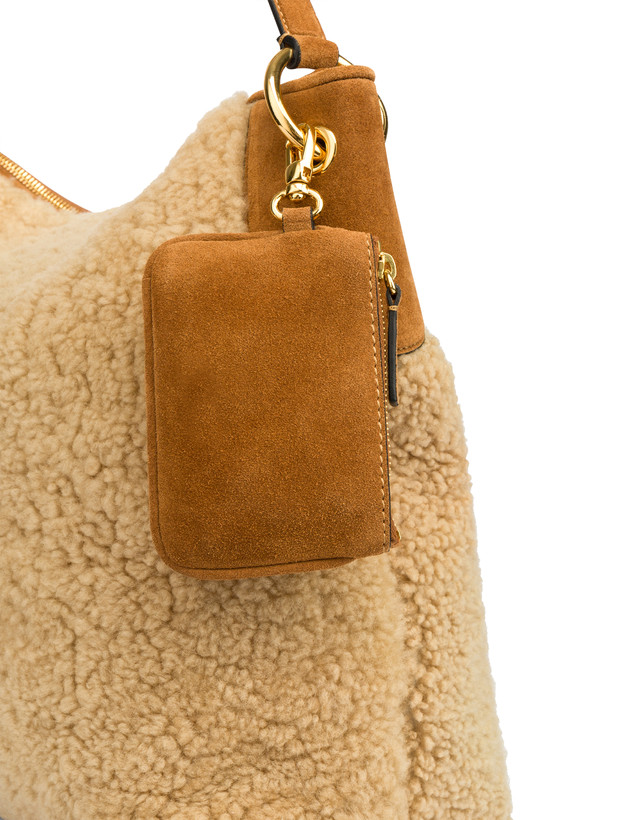 Anjia sheepskin and split leather hobo bag Photo 5