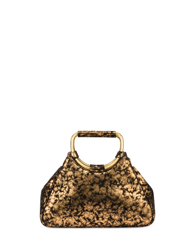 Pollini Clutch In Camoscio Effetto Dorato Armour