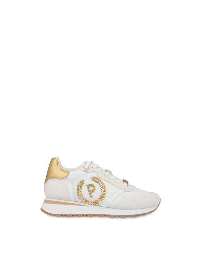 Pollini Sneakers Con Dettagli Laminati Speedy Bianco/ghiaccio/bianco/oro