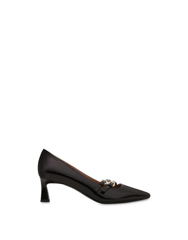 Pollini Décolleté In Vernice Bi-buckle Nero