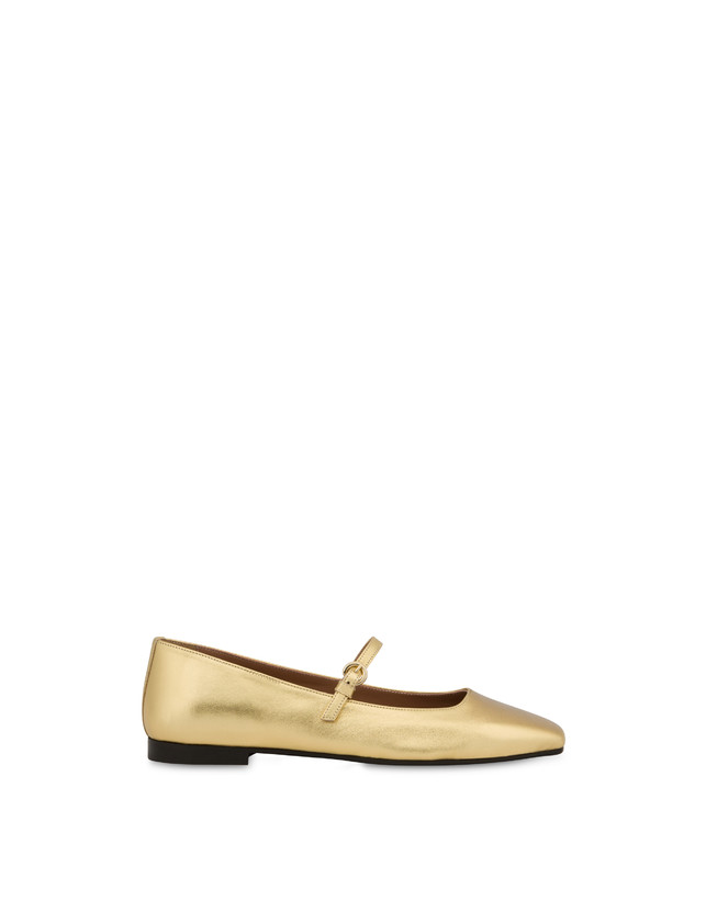 Pollini Ballerine In Nappa Laminata Nina Oro