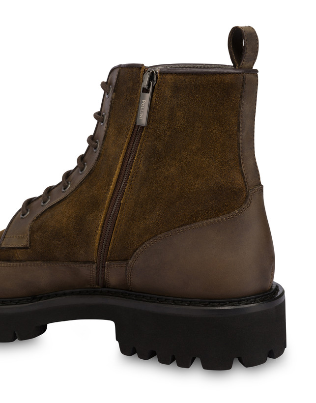 Budapest combat boot in split leather and calfskin Photo 5