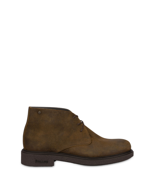 Pollini Desert Boot In Crosta Cerata Gentlemen's Club Fango