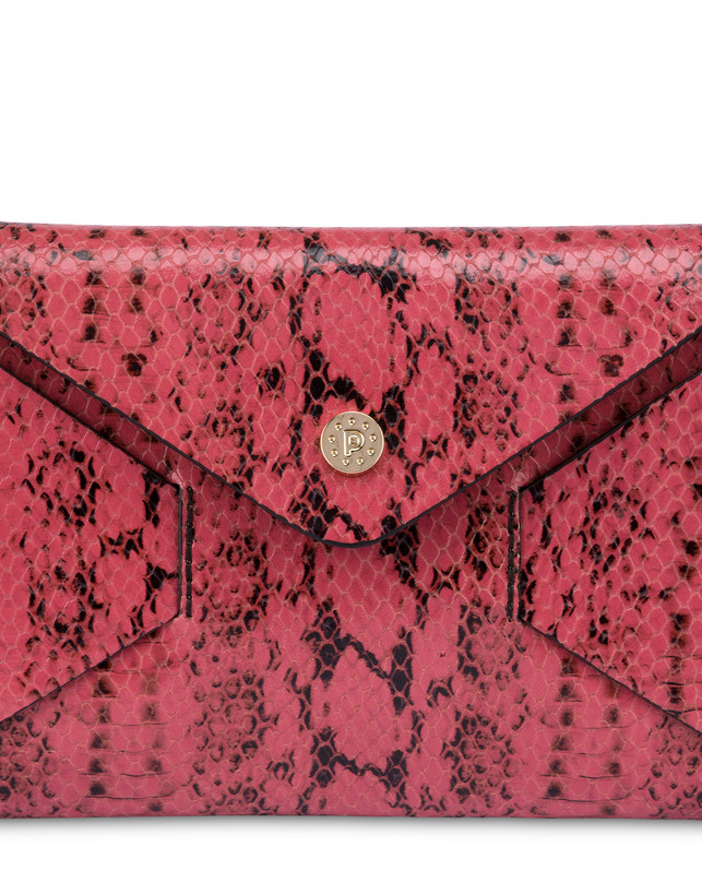 Mail clutch bag in python-print calfskin Photo 5