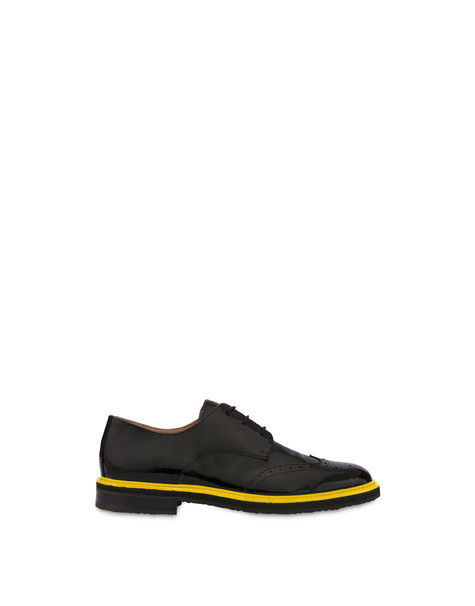 Mannish patent leather derby BLACK/YELLOW