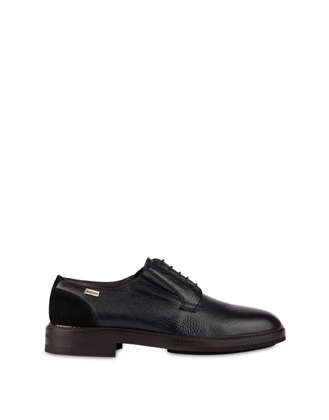 Calfskin and crust leather derbies Pic-Chic BLACK/BLACK