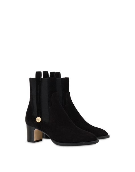 Marne crust leather ankle boots BLACK