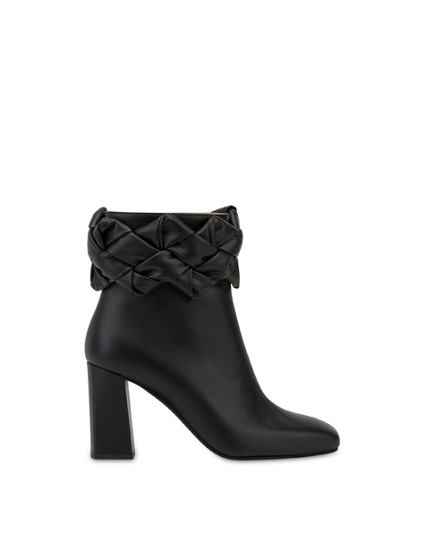 Origami calfskin ankle boots BLACK