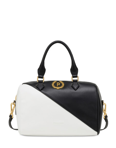 Half & Half two-tone handbag BLACK/WHITE