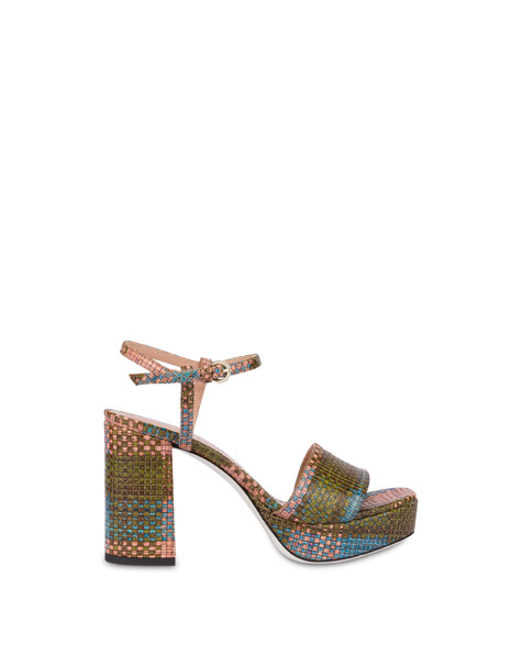 Seventies weave print high sandals TUNDRA