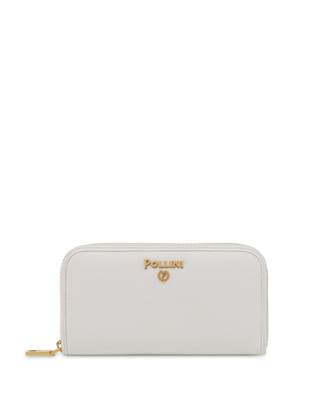 Zip around wallet with logo WHITE