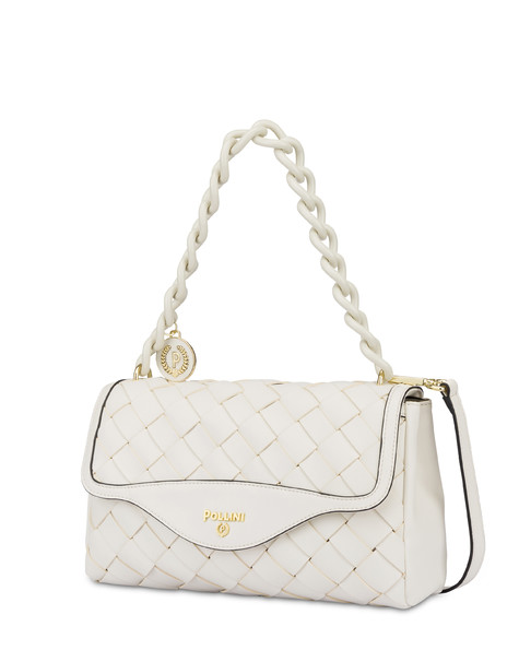 Shoulder bag with Chain Reaction weave IVORY