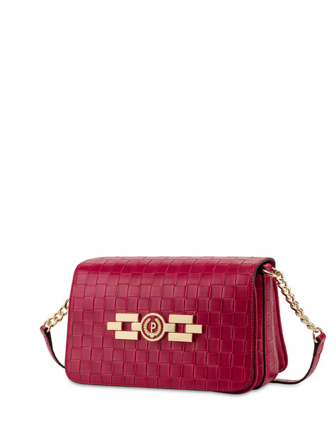 Take your time woven print shoulder bag RED
