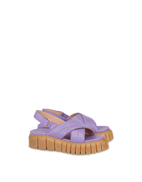 Summer Mountain crossed sandals in nappa WISTERIA/HONEY