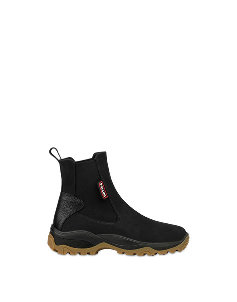 Ice Cracker Chelsea Boots In Nubuck And Calfskin Black/black