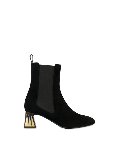 Nina Suede Chelsea Boots Black/gold