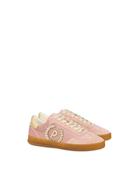 Venus Faux Velvet Sneakers With Metallic Details Old Rose/old Rose/gold