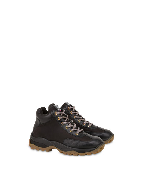 Ice Cracker Walking Boots In Nubuck And Calfskin Black/black