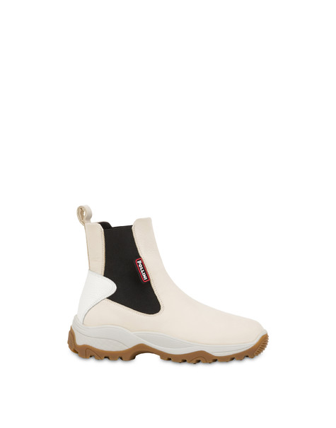 Ice Cracker Chelsea Boots In Nubuck And Calfskin Ice/ice