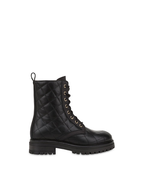 Waltzer Night Matelassé Combat Boot Black/black