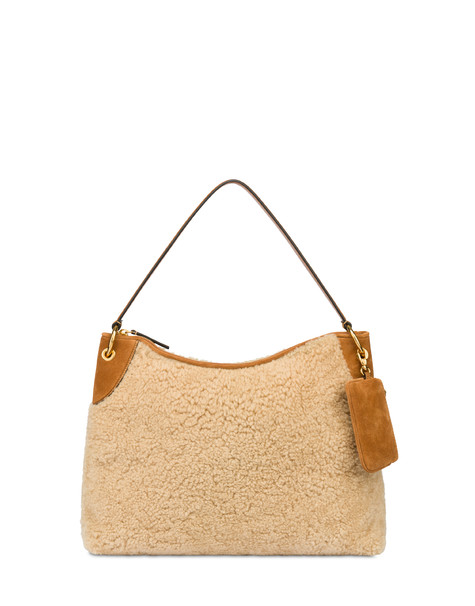 Anjia Sheepskin And Split Leather Hobo Bag 