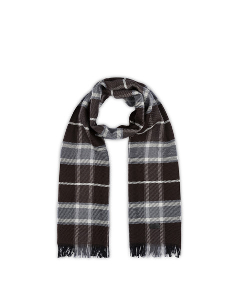 Check Wool Scarf Grey