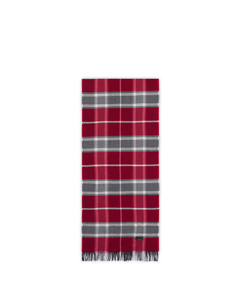 Check Wool Scarf Bordeaux