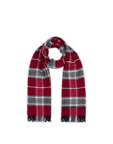 Check Wool Scarf Bordeaux