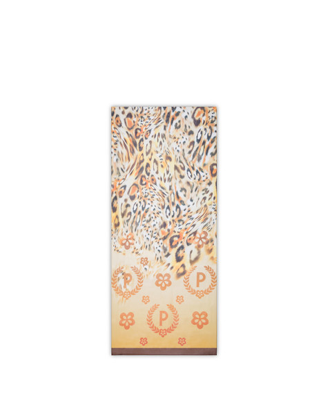 Silk Stole With Animal Print Yellow