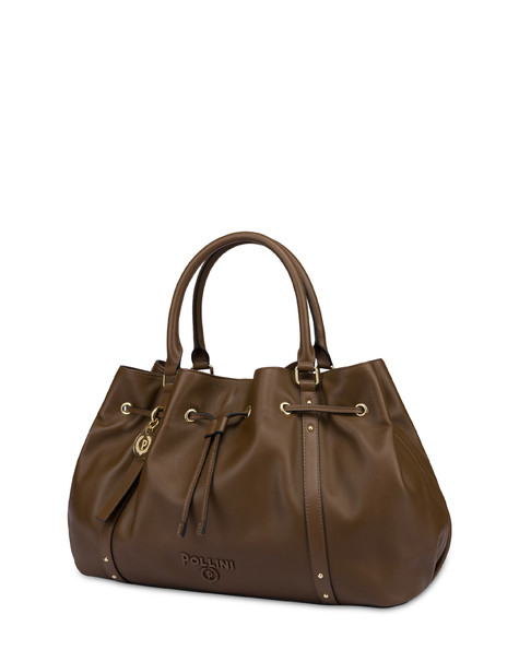 Serena Double Handle Bag In Nappa Leather Brown/brown