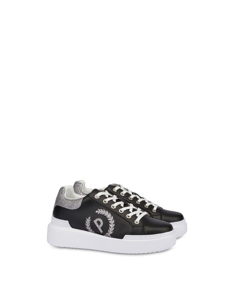 Sneakers In Calf Leather And Pvc Logo Heritage Black black Pollini