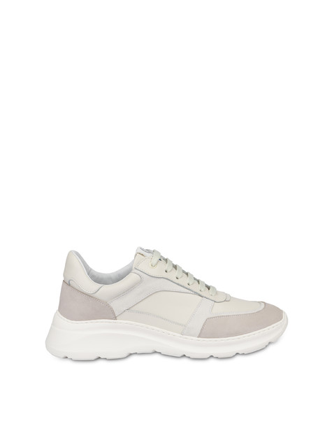 Roomy Sneakers In Calfskin, Nubuck And Split Leather Ivory/pearl/white/white/ivory