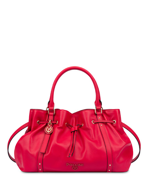 Serena Double Handle Bag In Nappa Leather Red/red