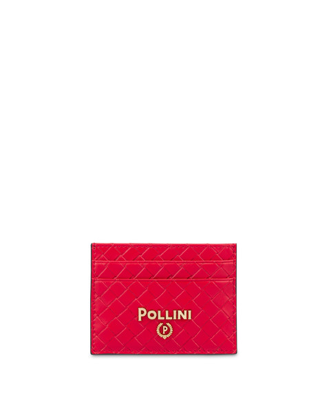 Woven Card Holder With Logo Red/red