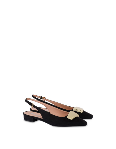 Bullion Wildleder-slingback-ballerinas 